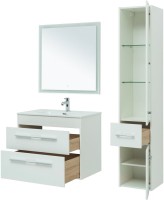 Мебель для ванной комнаты Aquanet Августа 80 белый глянец Мебель для ванной комнаты Aquanet Августа 80 белый глянец