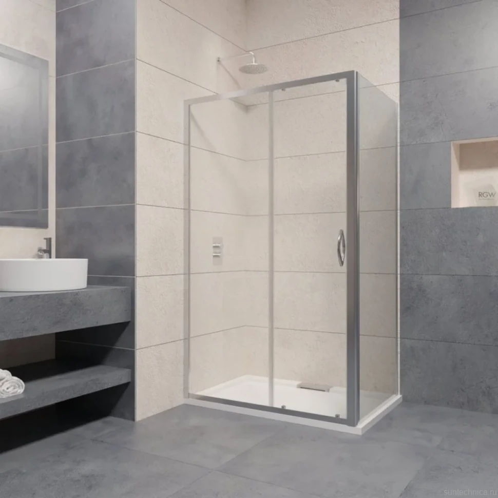 Душевой уголок RGW Passage PA-016+100 см (160-163)x100x195 профиль хром, стекло прозрачное
