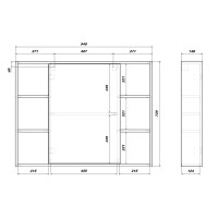 Мебель для ванной комнаты SanStar Diva 100 дуб вотан, графит софт, раковина Фостер 100
