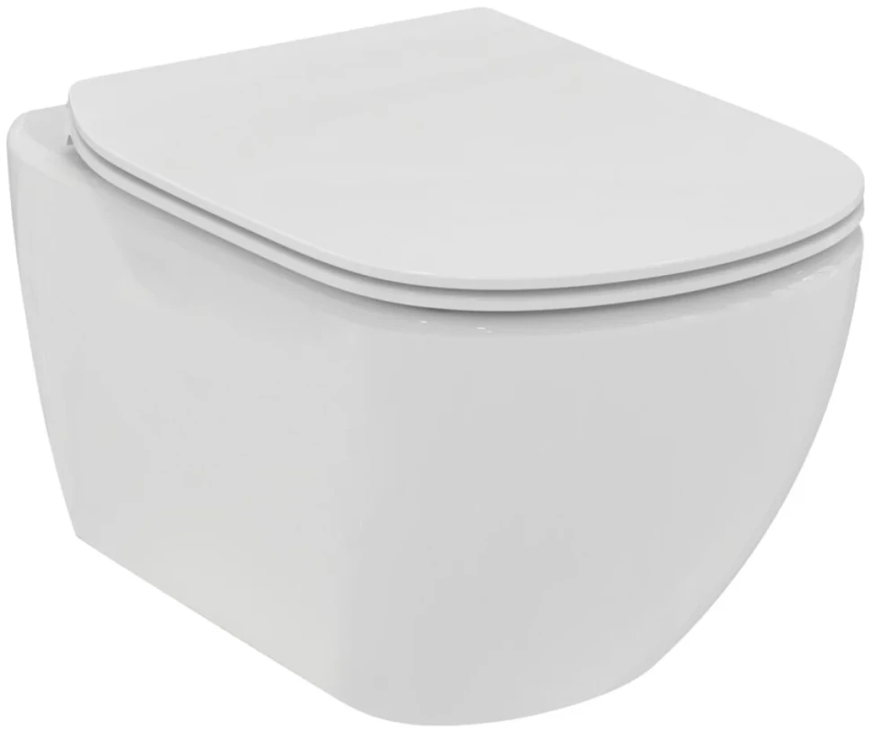 Комплект Унитаз подвесной Ideal Standard Tesi T536001 с микролифтом + Инсталляция Geberit Duofix Delta 458.149.21.1 с кнопкой смыва, хром + Звукоизоляция