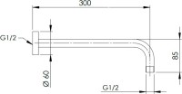 Кронштейн для верхнего душа Remer 343L30 30 см