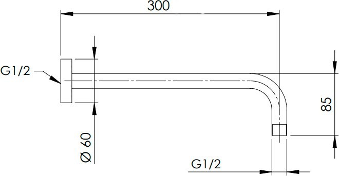 Кронштейн для верхнего душа Remer 343L30 30 см
