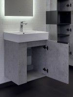 Мебель для ванной комнаты Comforty Асти 60П подвесная, светлый бетон