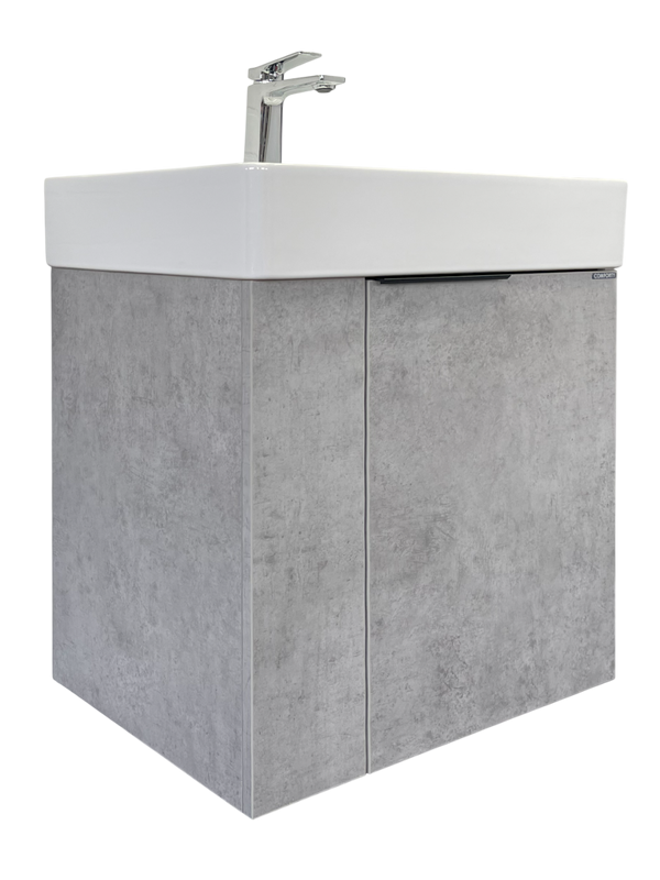 Мебель для ванной комнаты Comforty Асти 60П подвесная, светлый бетон