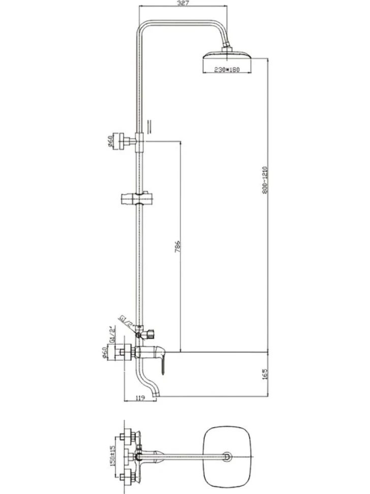 Душевая стойка Haiba HB2405 хром