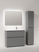 Тумба с раковиной Sancos Folk Floor 100 правая напольная, ergraut soft, раковина CN7015