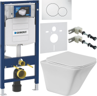 Комплект Унитаз подвесной BelBagno Marmi + Крышка BB052SC с микролифтом + Инсталляция Geberit Duofix UP 320 111.300.00.5 + Кнопка Sigma 01 115.770.11.5 белая + Крепления 111.815.00.1 к стене + Звукоизоляция