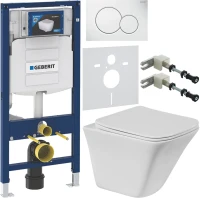 Комплект Унитаз подвесной BelBagno Marmi + Крышка BB052SC с микролифтом + Инсталляция Geberit Duofix UP 320 111.300.00.5 + Кнопка Sigma 01 115.770.11.5 белая + Крепления 111.815.00.1 к стене + Звукоизоляция