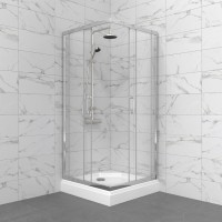 Душевой уголок Triton Фикс Хром Щ0000077412 80х80 см с поддоном, профиль хром