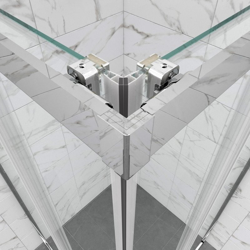 Душевой уголок Triton Фикс Хром Щ0000077412 80х80 см с поддоном, профиль хром