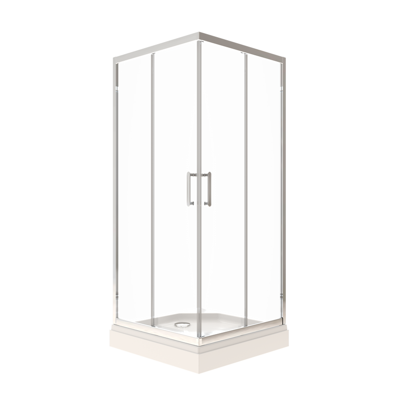 Душевой уголок Triton Фикс Хром Щ0000077412 80х80 см с поддоном, профиль хром