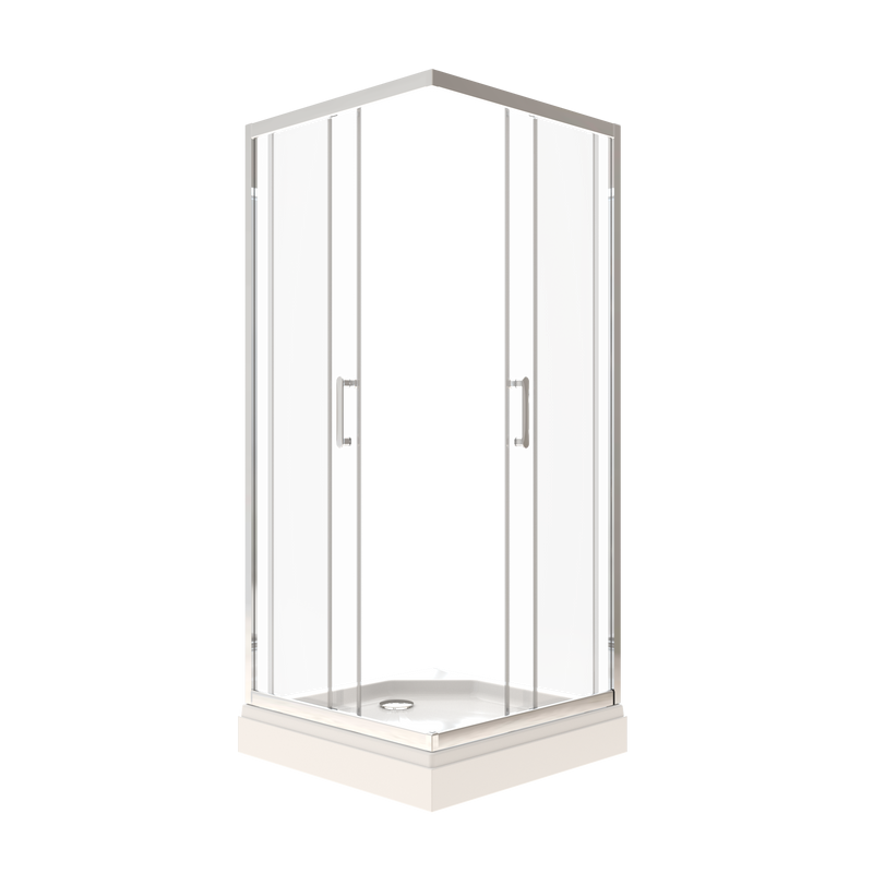 Душевой уголок Triton Фикс Хром Щ0000077412 80х80 см с поддоном, профиль хром