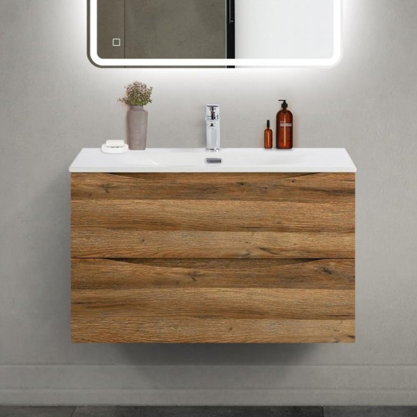 Тумба с раковиной BelBagno Marino-cer-mini 80 подвесная, rovere rustico