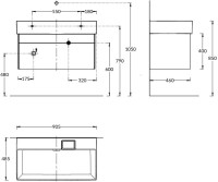 Тумба под раковину KERAMA MARAZZI Logica 90 подвесная, песчаная