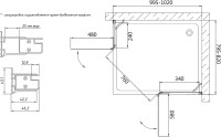 Душевой уголок Vegas Glass AFA-F 100*80 01 01 R профиль белый, стекло прозрачное