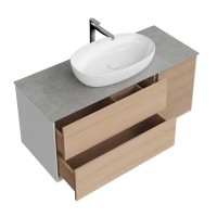 Тумба под раковину KERAMA MARAZZI Plaza Modern 120 подвесная,с ящиками, дуб виченца