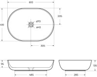 Накладная раковина BelBagno BB1348 накладная