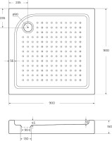 Поддон для душа BelBagno Tray 90х90 с сифоном