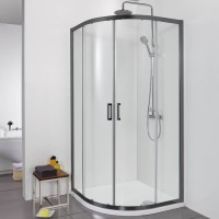 Душевой уголок AQUATEK AQ ARI RO 10020BL 100х100 см, черный матовый профиль