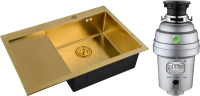 Комплект Мойка Zorg Inox PVD SZR-7851-R Bronze + Измельчитель Inox D