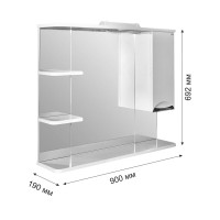 Шкаф с зеркалом в ванную MIXLINE 90х19х69,2 Белый ПВХ Шкаф с зеркалом в ванную MIXLINE 90х19х69,2 Белый ПВХ