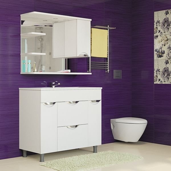 Шкаф с зеркалом в ванную MIXLINE 90х19х69,2 Белый ПВХ