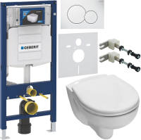 Комплект Унитаз подвесной TECE V04 9700004 + Крышка V04 9700602 с микролифтом + Инсталляция Geberit Duofix UP 320 111.300.00.5 + Кнопка Sigma 01 115.770.11.5 белая + Крепления 111.815.00.1 к стене + Звукоизоляция