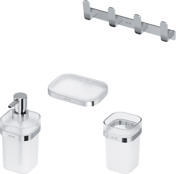 Стакан AM.PM Func A8F34300 хром + Мыльница AM.PM Func A8F34200 хром + Дозатор AM.PM Func A8F36900 хром + Крючок AM.PM Func A8F35900 хром