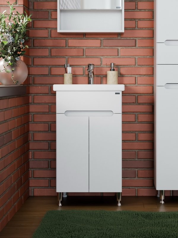 Тумба с раковиной СаНта Лондон 50 напольная, с дверками