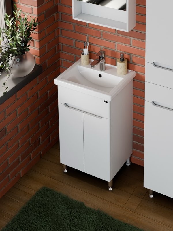 Тумба с раковиной СаНта Лондон 50 напольная, с дверками