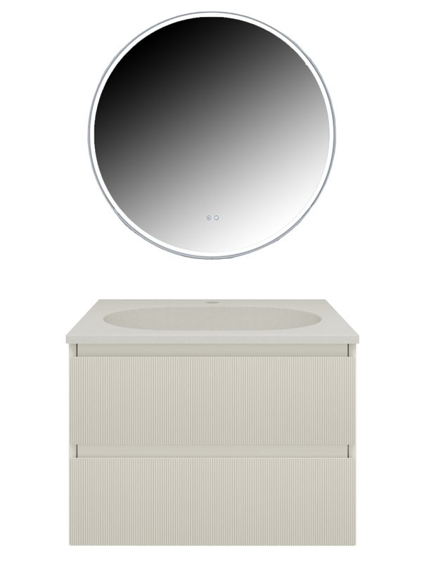 Мебель для ванной комнаты Vincea Welle 60 m.beige soft-touch, раковина VCB-4H600J жасмин