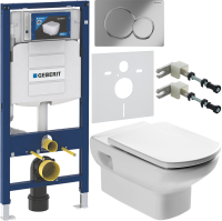 Комплект Унитаз подвесной Roca Dama senso + Крышка Dama Senso ZRU9000040 + Инсталляция Geberit Duofix UP 320 111.300.00.5 + Кнопка Sigma 01 115.770.21.5 хром + Крепления 111.815.00.1 к стене + Звукоизоляция