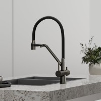 Смеситель для кухни Sancos Dora SC4003GG с гибким изливом, вороненая сталь