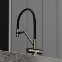 Смеситель для кухни Sancos Dora SC4003GG с гибким изливом, вороненая сталь