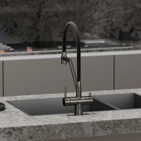 Смеситель для кухни Sancos Dora SC4003GG с гибким изливом, вороненая сталь
