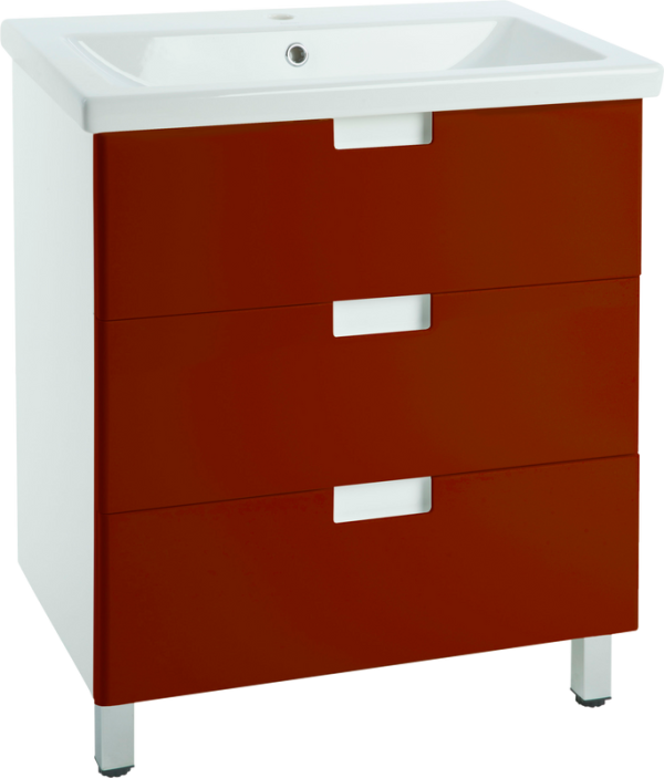 Тумба с раковиной Bellezza Пегас 60 напольная, красная
