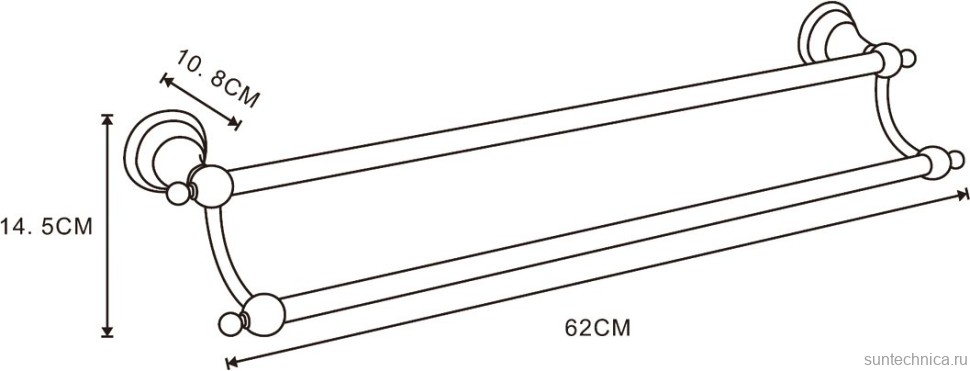Держатель для полотенец AZARIO Elvia AZ-91102Q бронза