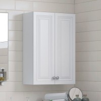 Шкаф в ванную Corozo Леон 50 подвесной, матовый белый, фурнитура хром