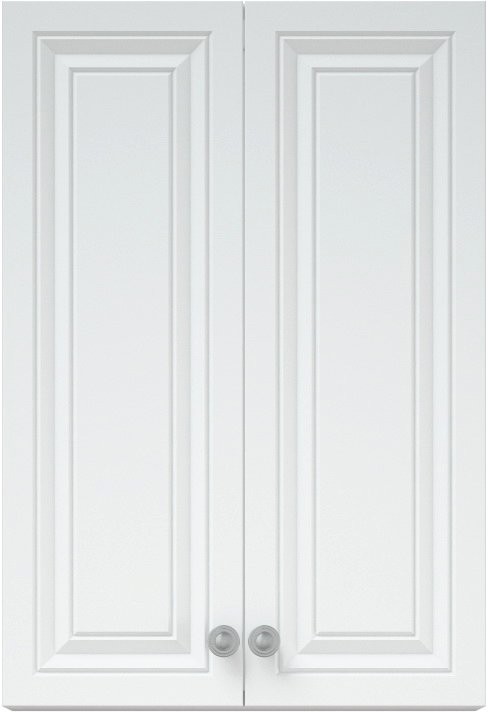 Шкаф в ванную Corozo Леон 50 подвесной, матовый белый, фурнитура хром