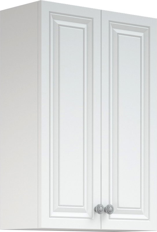 Шкаф в ванную Corozo Леон 50 подвесной, матовый белый, фурнитура хром