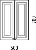 Шкаф в ванную Corozo Леон 50 подвесной, матовый белый, фурнитура хром