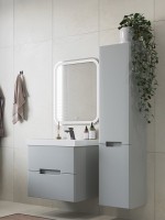 Мебель для ванной комнаты SanStar Ориана 60 подвесная, серая, раковина Dreja Грейс 60