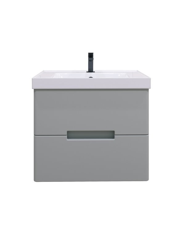 Мебель для ванной комнаты SanStar Ориана 60 подвесная, серая, раковина Dreja Грейс 60
