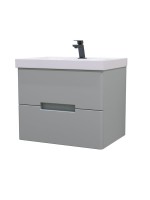 Мебель для ванной комнаты SanStar Ориана 60 подвесная, серая, раковина Dreja Грейс 60