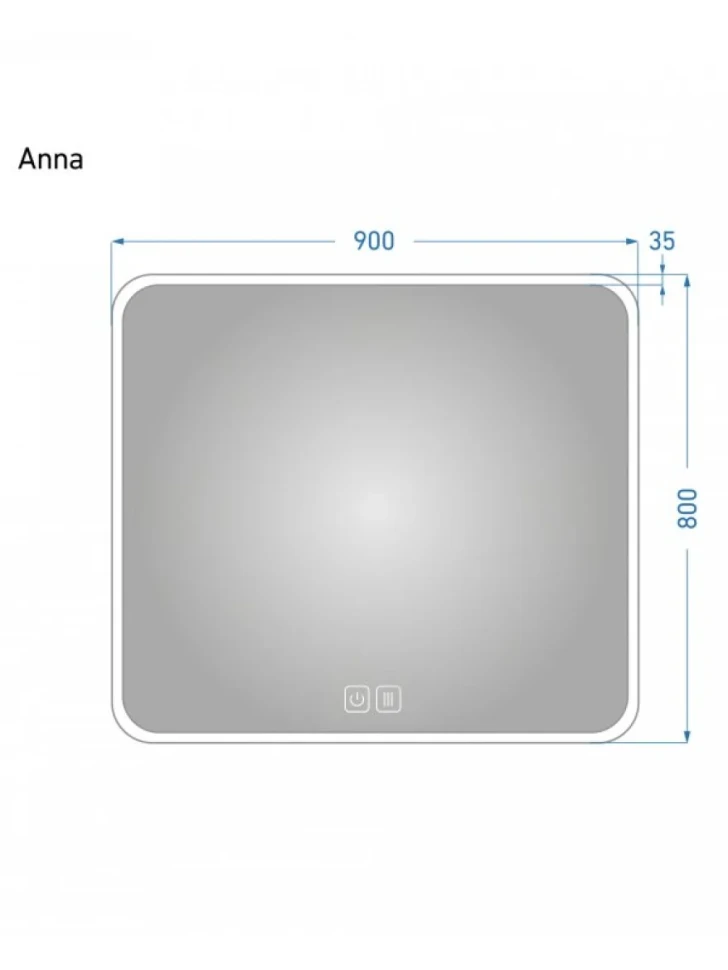 Зеркало Alavann Anna 90x80 с подсветкой, с антизапотеванием