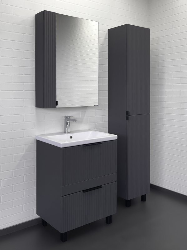 Мебель для ванной комнаты Comforty Лима 60Н2 напольная, антрацит