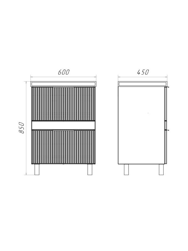 Мебель для ванной комнаты Comforty Лима 60Н2 напольная, антрацит