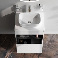 Тумба с раковиной AM.PM Func 60 белый глянец, со столешницей, раковина M8FWCC10450WG