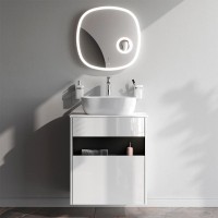 Тумба с раковиной AM.PM Func 60 белый глянец, со столешницей, раковина M8FWCC10450WG