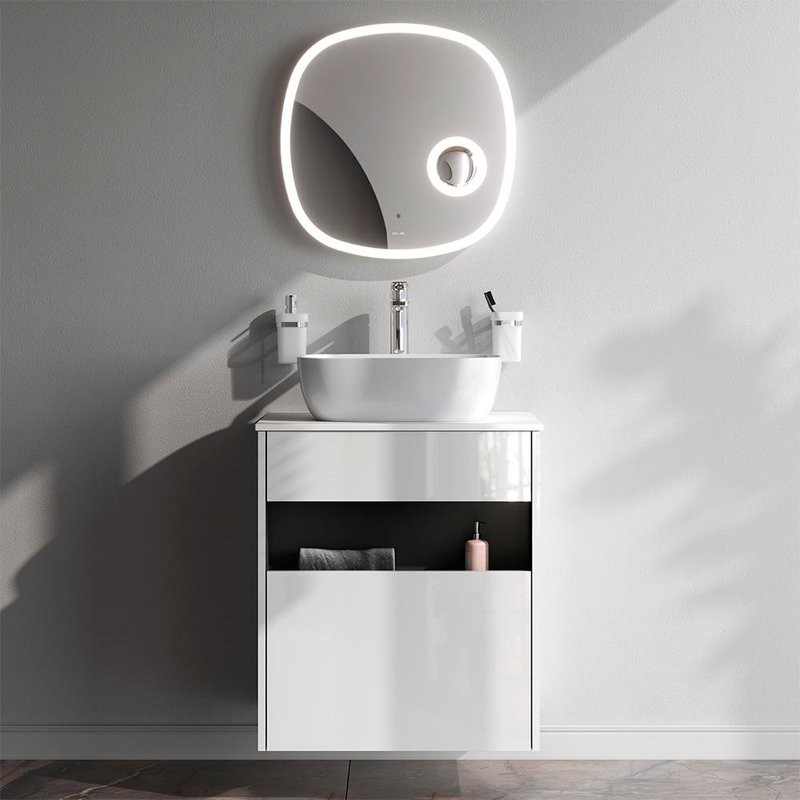 Тумба с раковиной AM.PM Func 60 белый глянец, со столешницей, раковина M8FWCC10450WG